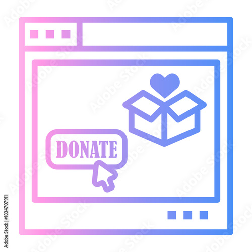 donation Line Gradient Icon