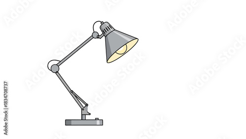 Modern adjustable desk lamp illuminating workspace for study or creative endeavors, offering focused light with sleek design and functional appeal