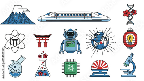 Explore cutting-edge innovation and rich cultural heritage in Japan with futuristic technology including AI, fast trains, and scientific marvels