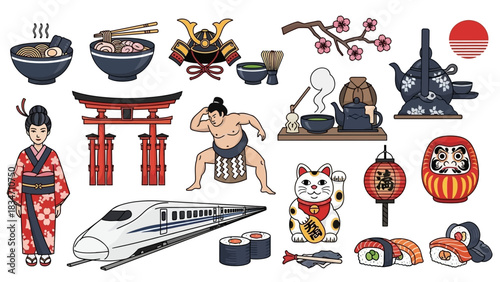 Explore stunning Japanese culture with ramen, sushi, sumo, geisha, bullet train, and cherry blossoms for travel guides and modern cultural events