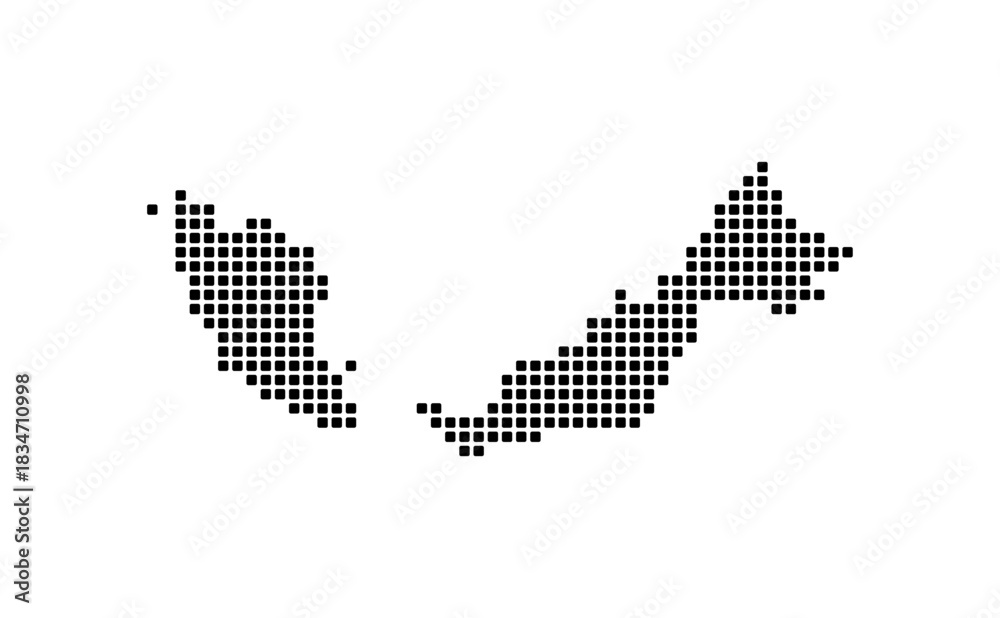 Obraz premium Stylized Malaysia Map vector background, with Rounded Square Pattern