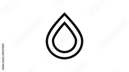 Sleek water drop design for eco-friendly brand, modern minimalist style, symbolizing purity and sustainability, ideal for clean energy and natural resources concepts