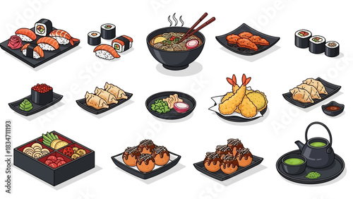 Enjoy delicious Japanese food favorites like sushi, ramen, tempura, and gyoza for a tasty meal experience with friends and family tonight