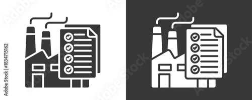 Industry Analysis Report Icon Set Vector Collection Isolated In Black And White