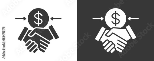 Merger Icon Set Vector Collection Isolated In Black And White