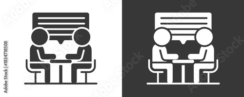 Interview Icon Set Vector Collection Isolated In Black And White