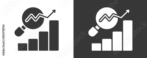 Trend Analysis Icon Set Vector Collection Isolated In Black And White