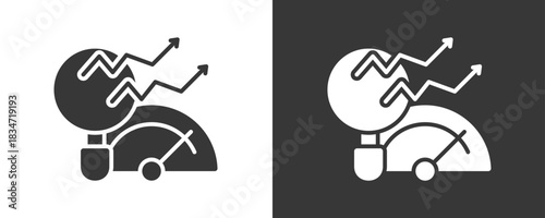 Metric Tracking Icon Set Vector Collection Isolated In Black And White