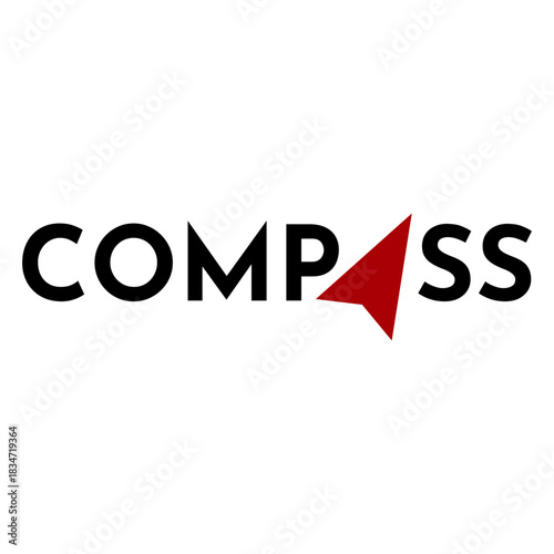 Compass wordmark logo design template