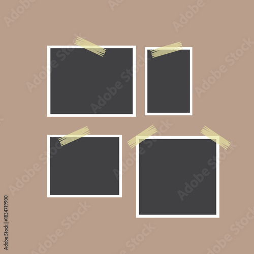 Create a stunning photo collage with these stylish frames and tape on a neutral background
