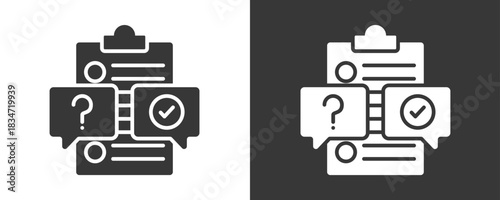 Survey Question Icon Set Vector Collection Isolated In Black And White