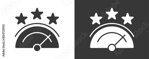 Rating Scale Icon Set Vector Collection Isolated In Black And White