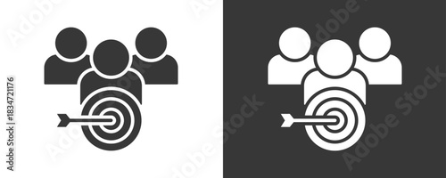 Target Audience Icon Set Vector Collection Isolated In Black And White