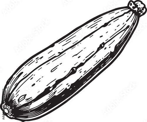 Cucumber black and white colors clipart