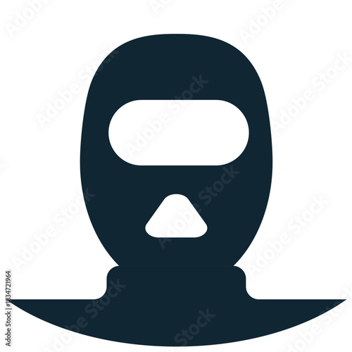 Balaclava Icon Vector Ideal for extreme sports, tactical gear, cold weather, and stealth graphics. Symbolizes protection, anonymity, tactical wear, and head covering.