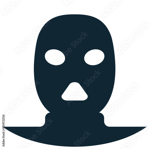 Ski Mask Icon Vector Ideal for winter sports, cold weather, outdoor activity, and snow gear graphics. Symbolizes warmth, protection, skiing, and simple headwear.