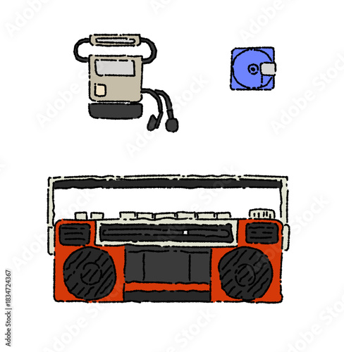 MDと音楽プレーヤーたち　カラー
