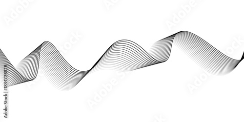 Abstract wave lines on white background. Can be used presentation, poster. Vector illustration.