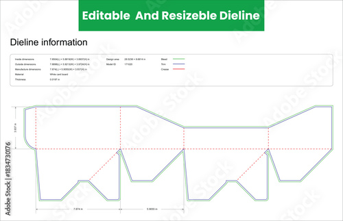 display box cardboard box dieline template pizza box custom packaging die lines printable product packaging layout,cardboard box dieline

