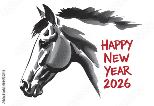 年賀状やアイコンに使える馬のイラスト素材