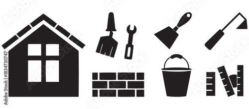 Construction and Home Renovation Icons – Building, Tools & Repair Symbols