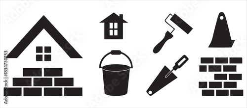 Construction and Home Renovation Icons – Building, Tools & Repair Symbols