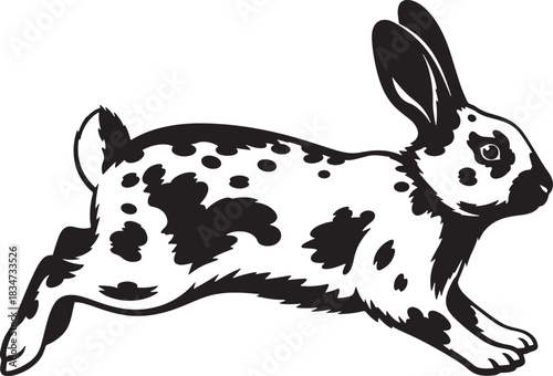 Black lopeared rabbit isolated on, a charming pet