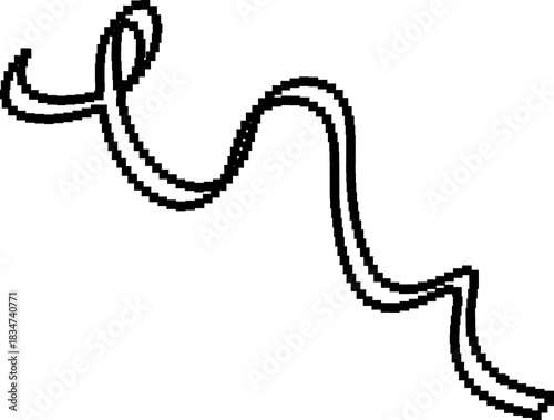 Ribbon pixel 8bit icon. Holiday decoration