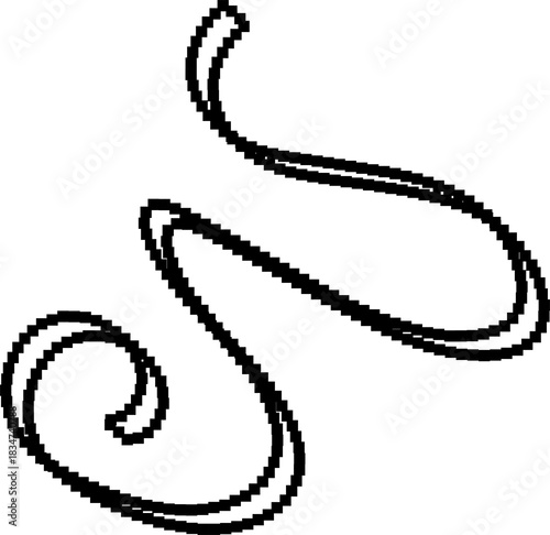 Ribbon pixel 8bit icon. Holiday decoration