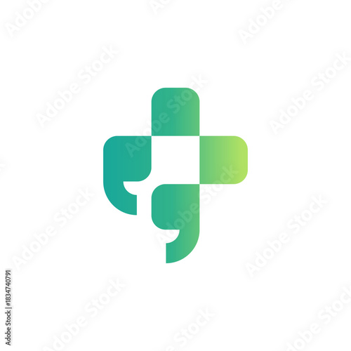 Quote Speak Health Medical Doctor Consultation Communication Symbol Logo Design Vector