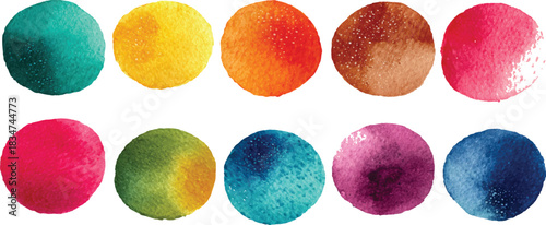 Rainbow creative horizontal banner from paint splashes. watercolor vector stains; background for title and logo
