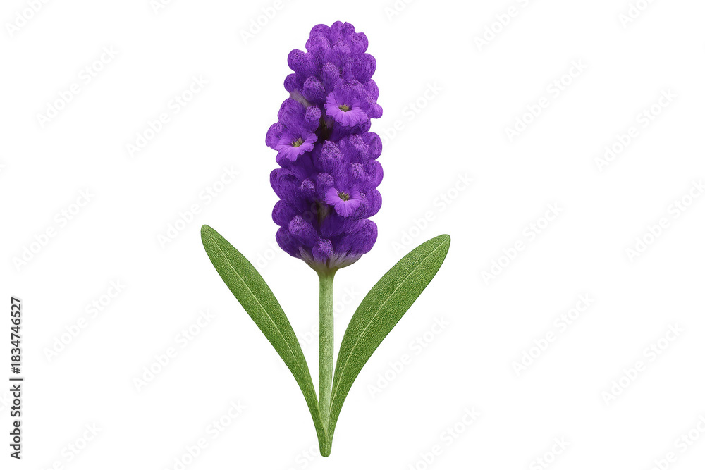Fototapeta premium Purple lavender flower blooming, showing essential plant for aromatherapy and herbal medicine on transparent background