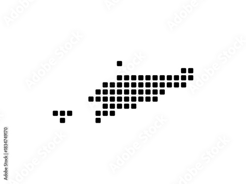 East Timor map in rounded square style. Abstract vector illustration of a country map with halftone effect for infographic.