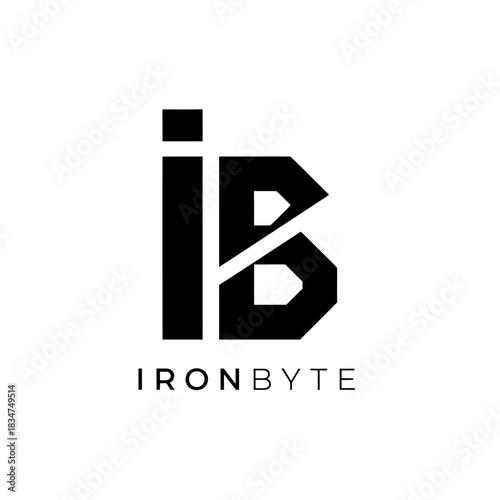 Ironbyte Logo Design with Stylized IB Monogram and Company Name.