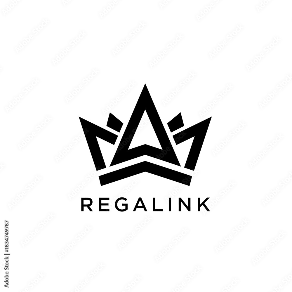 Fototapeta premium Regalink Crown Logo Design with Geometric Shapes.