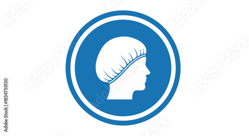 Mandatory Hair Cap Hygiene Sign — Vector (Transparent Background)