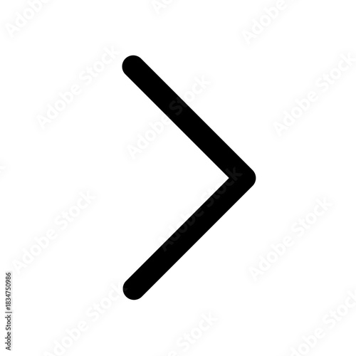 minimalist bold line right chevron arrow icon vector illustration
