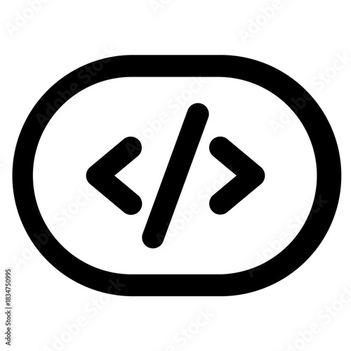 minimalist bold line code html tags icon vector illustration