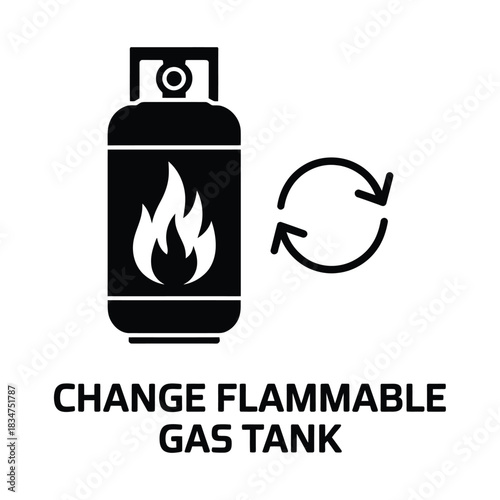 Propane gas tank replacement and safety icon