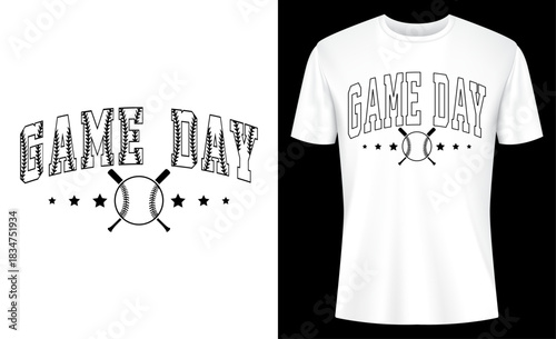 Retro Varsity Game Day Baseball T-shirt Design