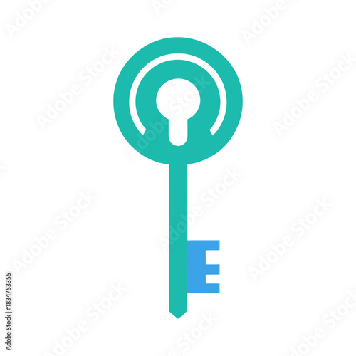 Modern Colorful Key Symbol Illustration