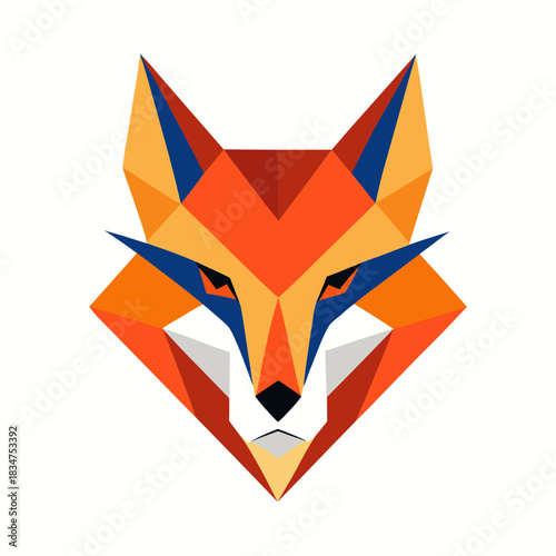 Sleek Modern Colorful Fox Head Design