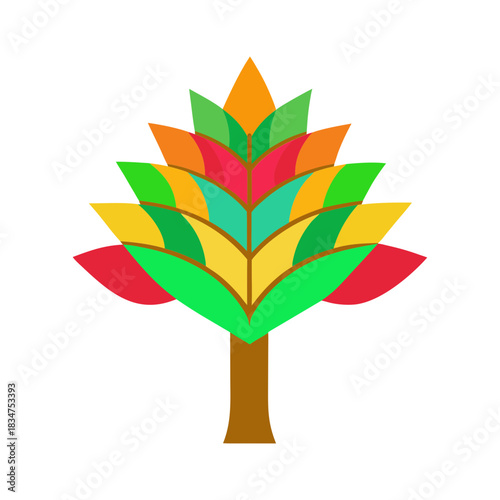 Minimal Vibrant Tree Canopy Abstract Art