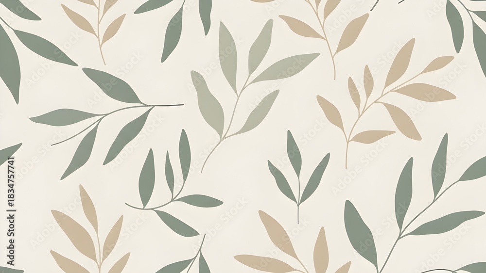 Fototapeta premium Minimalist Botanical Seamless Pattern