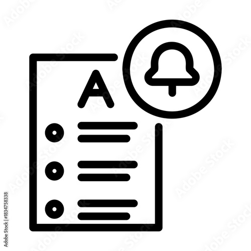 exam notification Line Icon