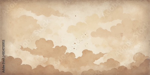 Antique global map illustration on aged, grunge parchment paper texture