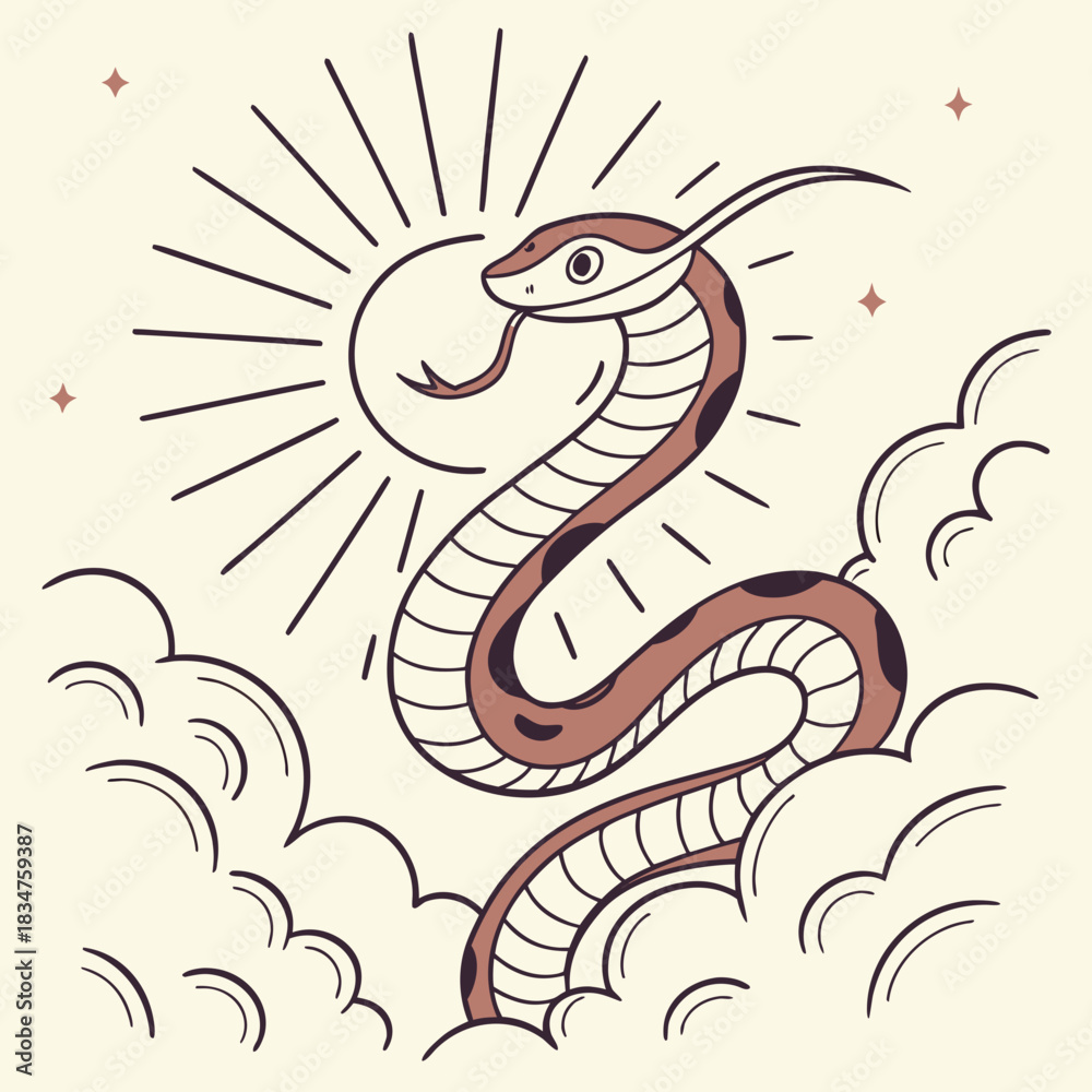 Fototapeta premium Energy Serpent Swimming Through Air 1