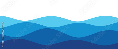 sea beach vector illustration. abstract wave background. blue wave background.