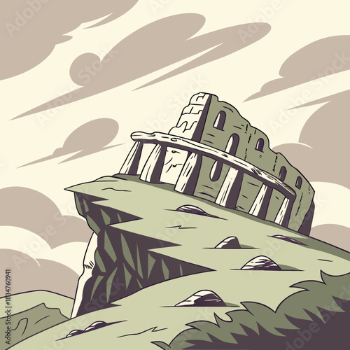 Ancient Ruins Above an Inverted Mountain 1