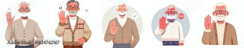 vector grandfather hand gesture stop